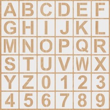 5 Inch Large Alphabet Letter Number Stencils, 36 PCS Alphabet Reusable Plasti...