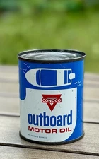 Rare Vintage NOS Conoco Outboard Motor Oil Can 8oz. Full