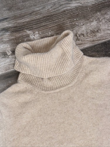 J.Crew italienischer Kaschmir gerippter Rollkragen Pullover beige camel hellbraun Damen Größe S - Bild 2 von 5