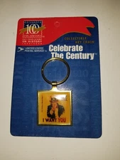 I Want You  Uncle Sam Postage Stamp Keychain.