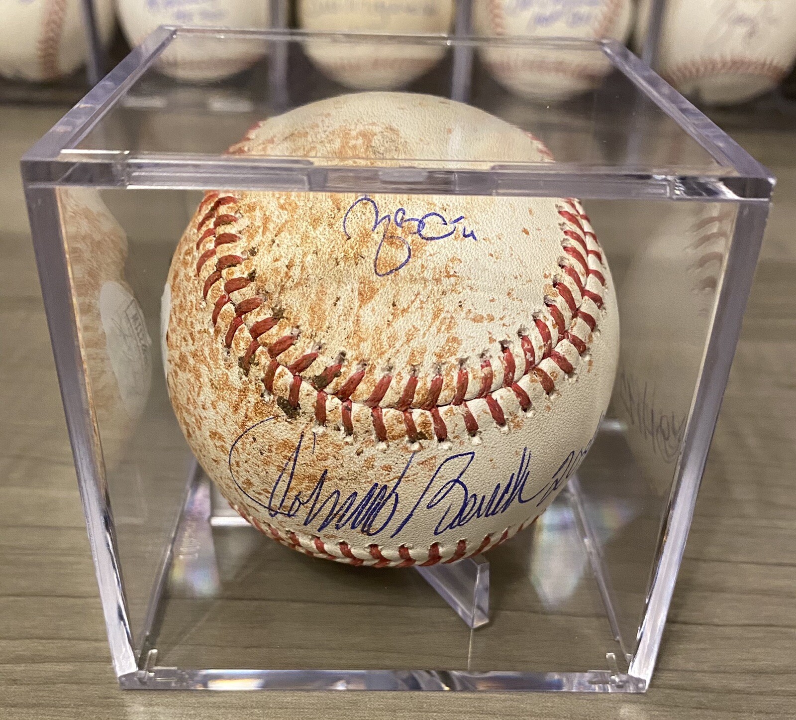 Yadier Molina Autographed Signed St. Louis Cardinals Passed Johnny Bench 2049th Hit Game Used DUAL Baseball JSA 