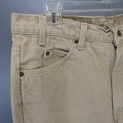 Jeans Vintage Levi's 550 Orange Tab Uomo Taglia 40x30 Made USA Pantaloni Denim Tan - Foto 4 di 9