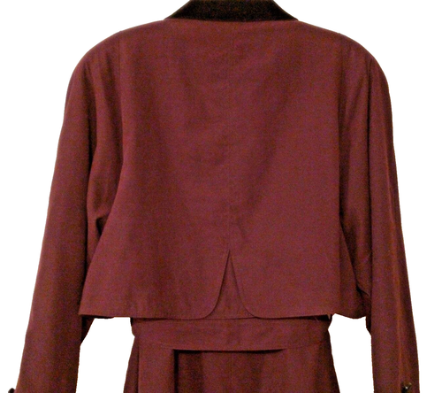 GALERÍA - Gabardina borgoña/ciruela con cinturón y forro extraíble para mujer talla: 10” - Imagen 4 de 9