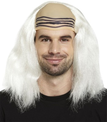 Crazy Scientist Wig Mad Professor Doctor Old Man Ghost White Hair