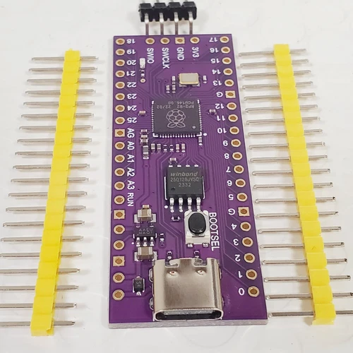 Raspberry Pi Pico RP2040 Dual-Core 264KB USB-C w/ Pin Headers PURPLE ~USA SHIP