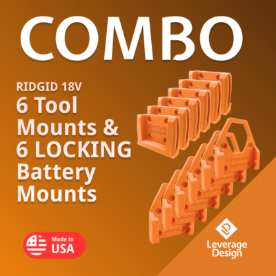 #ad LOCKING 6 6 Combo Pack RIDGID 18V Tool and Battery Mounts Hangers Holders $18.93