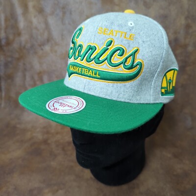 Seattle Super Sonics Mitchell & Ness Hardwood Classics Wool Snapback Hat NBA