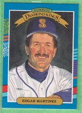 1991 Donruss #16 Diamond Kings Edgar Matrinez (No White Stripes on Right Border)