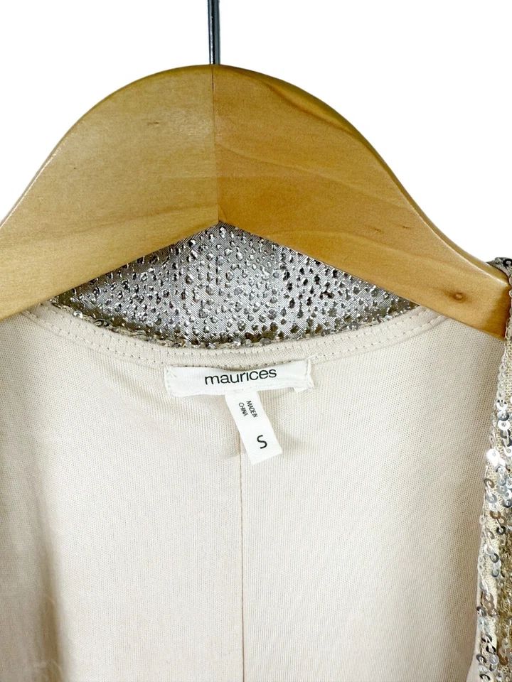Cárdigan Maurice’s Lentejuelas Doradas Western Bling Boho Mujer Talla Pequeña Foto 2 de 4