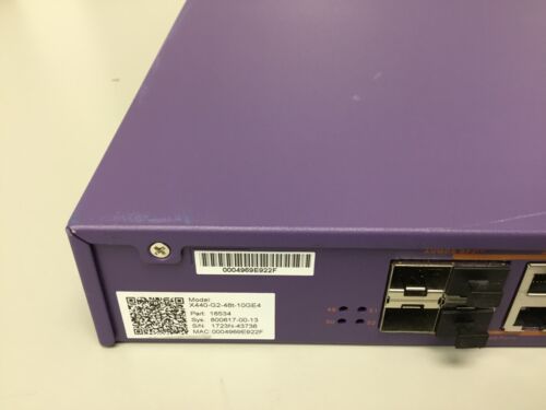 Extreme Networks Summit X440-G2-48t-10GE4 48 Port Rack-Mountable Ethernet Switch - Picture 4 of 13