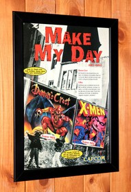 1995 Demon's Crest X-Men Mutant Apocalypse SNES Promo Vintage Poster Ad Framed 