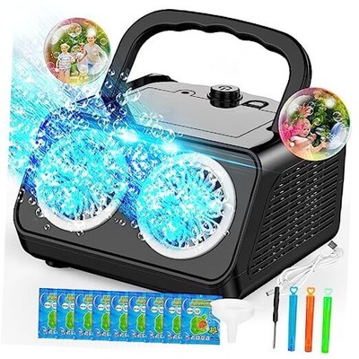  Automatic Bubble Machine Upgrade Bubble Blower with 2 Fans, 20000+ Bubbles 
