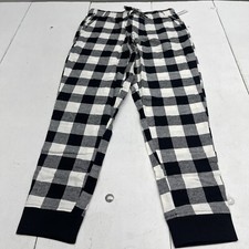 Old Navy Black Plaid Flannel Pajama Joggers Mens Size Small