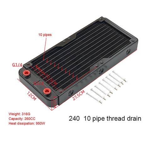 PC Water Cooling Radiator Aluminum For CPU GPU RAM Heatsink Exchanger Fan Cooler - Afbeelding 11 van 36