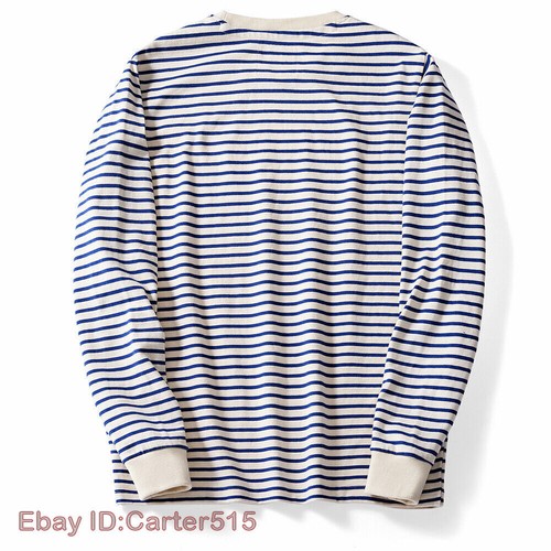 T-shirt rayé homme manches longues rayé breton Sailor's rétro décontracté - Photo 8/27