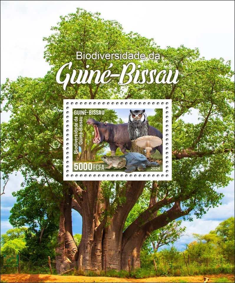 GUINEA BISSAU 2024 SS REG& OVPT BAOBAB MUSHROOM FROG TURTLE HIPPOPOTAMUS OWL 全新 — 第 2/3 张图片