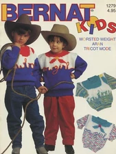 Bernat Knitting Pattern Booklet 1279 Kids Child 7 Designs for 2yrs-12yrs