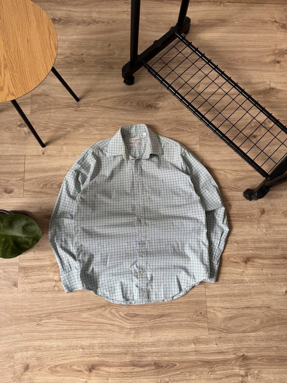 Camicia uomo vintage Yves Saint Laurent YSL check con bottoni taglia M