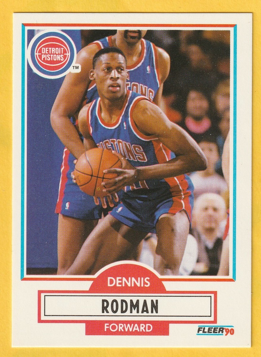 1990-91 Fleer #59 Dennis Rodman UER (College misspelled as coilege