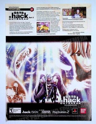 Hack Part 3 Dot Hack Part 3 Outbreak Bandai 2004 Trade Print Magazine Ad Poster ...