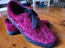 Zara Man "Teddy Boy" Red Velvet Shoes Size 41