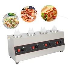 Commercial 4 Bottle Electric Sauce Warmer Hot Chocolate Heating Machine