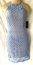 LULUS..SEXY..BLUE..LACE..BACKLESS..KNEE LENGTH..DRESS..NWT..sz MED