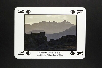 1 x playing card Isle of Skye Dunscaith Castle Tokavaig Cuillin Ridge King Spade