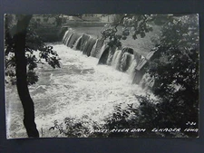 Elkader Iowa IA Turkey River Dam Real Photo Postcard RPPC c1930-50 Vintage