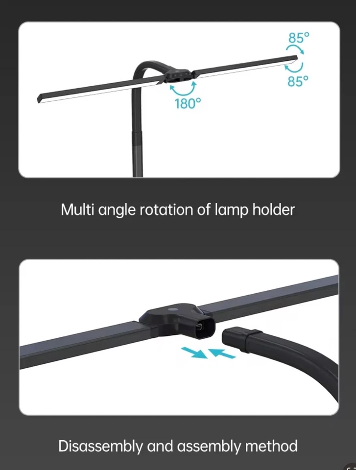 Bildschirmlampe Tisch Lampe LED TOUCH dimmbar Büro PC Tageslicht  24W 80cm XL !! - Bild 3 von 4