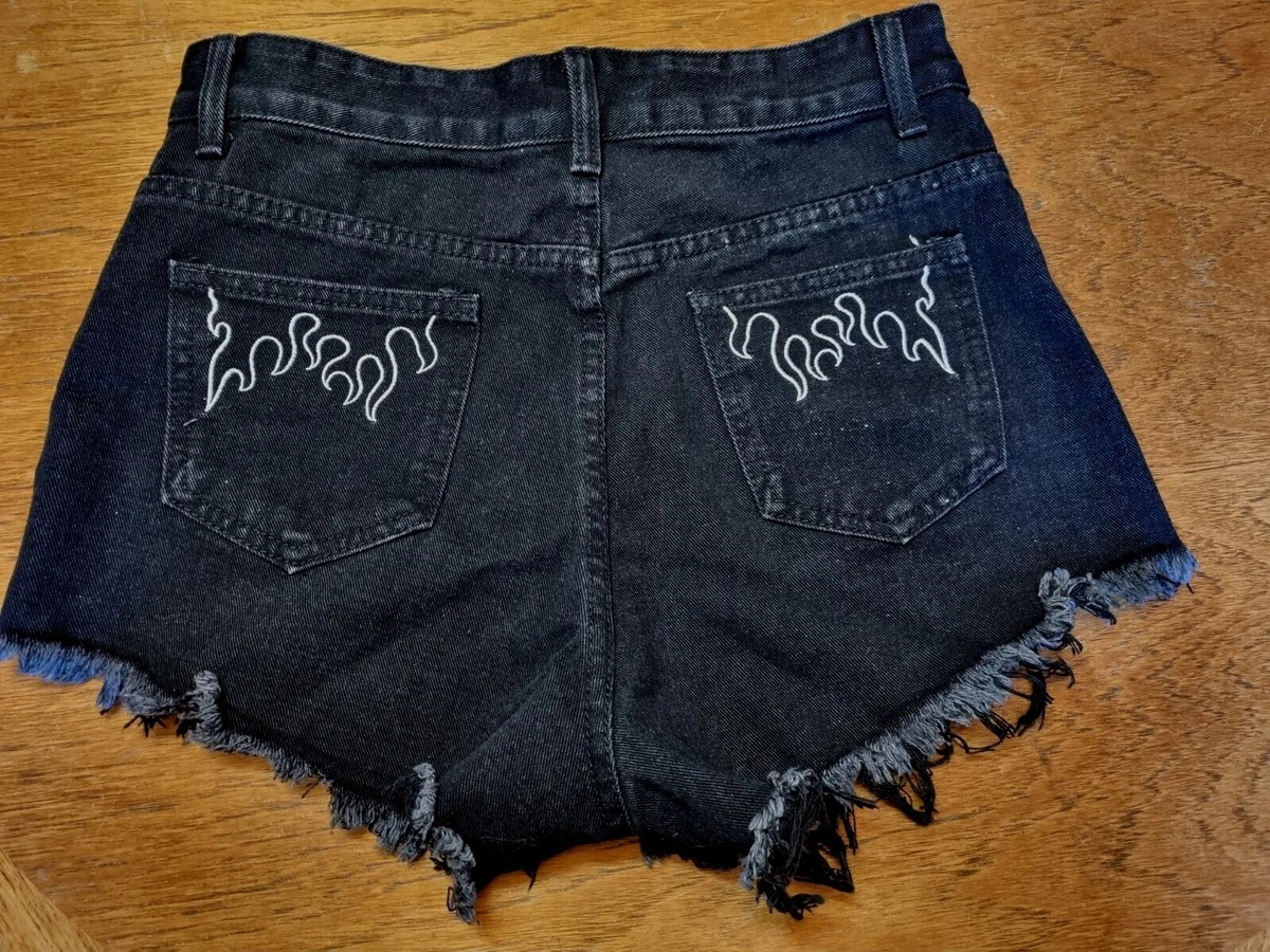 Black Biker Athletic Shorts Space Dye Wide Waistband Biker Shorts