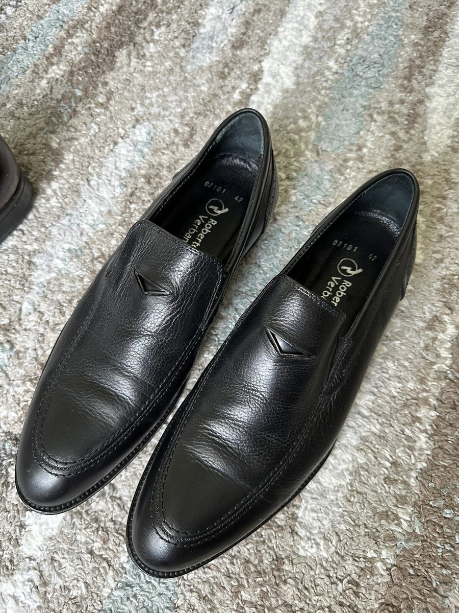 Roberto Verbano Classic Black Dress Shoes Men 10,5 | eBay