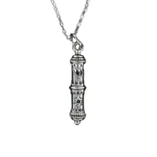 MEZUZAH Necklace on Chain or Charm Only - Pewter Religious Gift Jewish Judaica