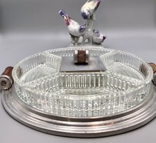 Aus England Art D&eacute;co Schale Tafelaufsatz Kabarett-Schale Anbietschale Pressglas
