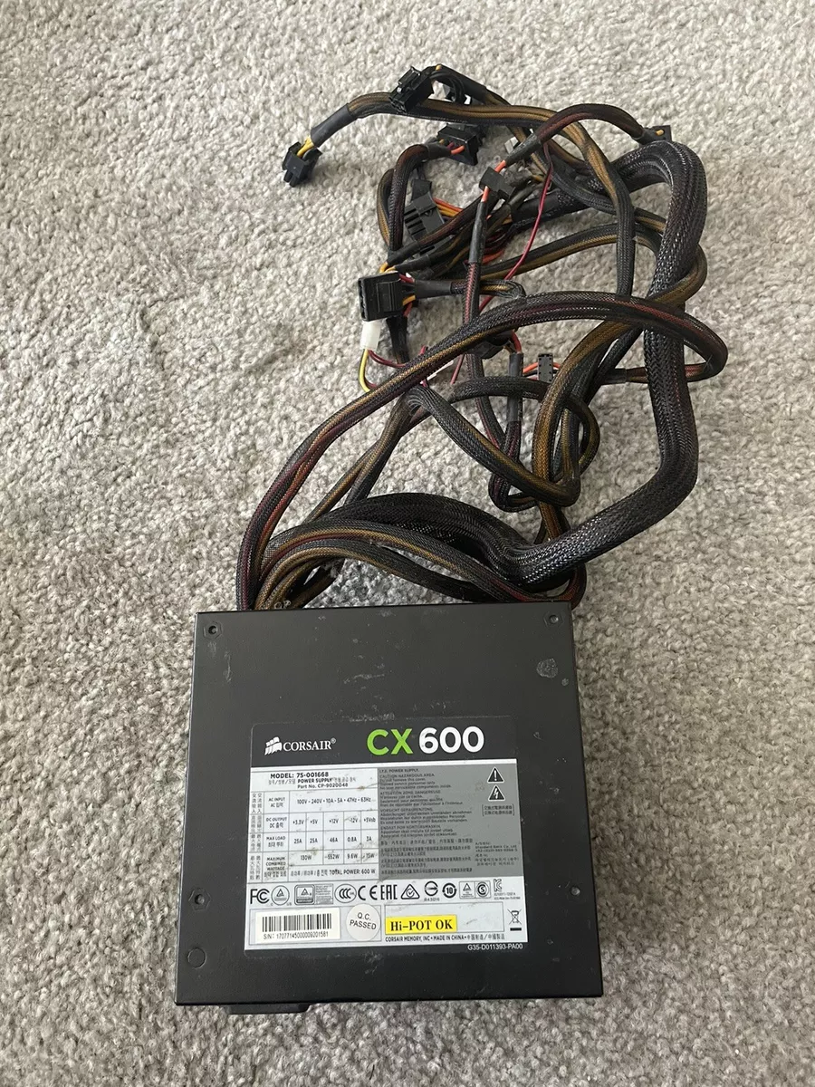 Corsair CX600 Desktop Power Supply Model: P/N: CP-9020048 with Cables