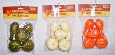PUMPKINS GREEN 5PC. OR CREAM 5PC. OR ORANGE 10 PCS. FALL CRAFTS DECOR: U-CHOOSE