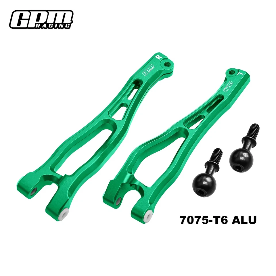 Brazos superiores delanteros de aluminio GPM para ARRMA 1/8 Kraton 6S Notorious Outcast Big Rock Foto 3 de 4