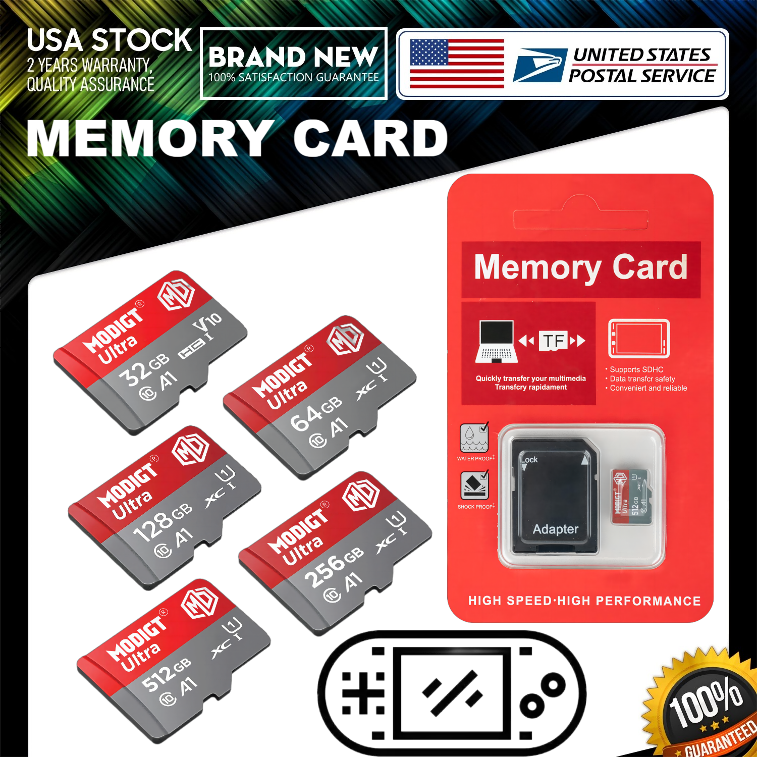 32GB-512GB Micro SD Card Ultra Memory Card For Camera / Smartphone / Computer