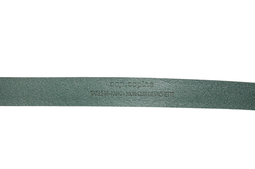 Cop Copine Belt Womens 110cm Leather Silver Tone Details Buckle Green - Picture 6 of 6