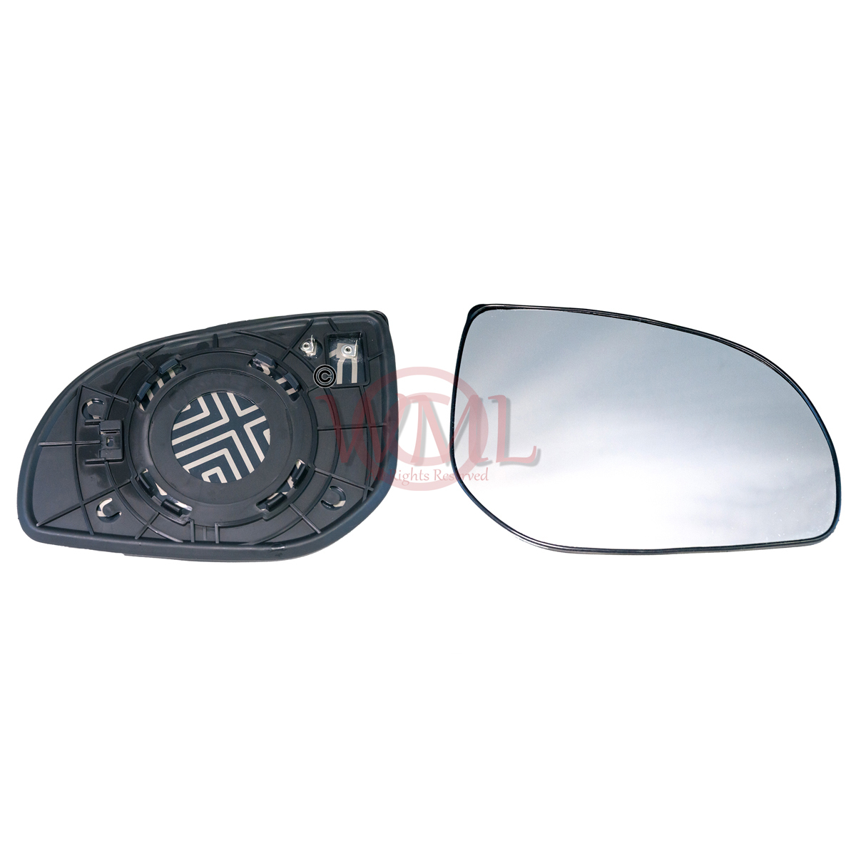 HYUNDAI I10 2011->2013 DOOR/WING MIRROR GLASS SILVER, HEATED & BASE,RIGHTSIDE