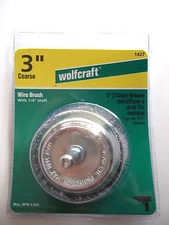 3" WOLFCRAFT COARSE WIRE BRUSH WITH 1/4" SHAFT