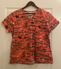 Disney Lion King Hakuna Matata Simba Pumbaa Timon Medical Scrub Top Women  s Sz M