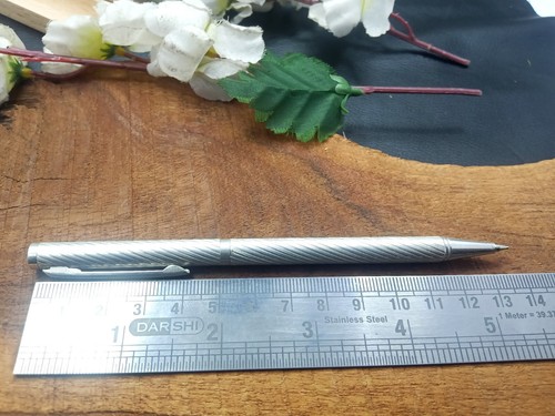 Ballpoint Pen, Medium Point. Solid 925 Sterling Silver with Pure Platinum Plated - Picture 9 of 12