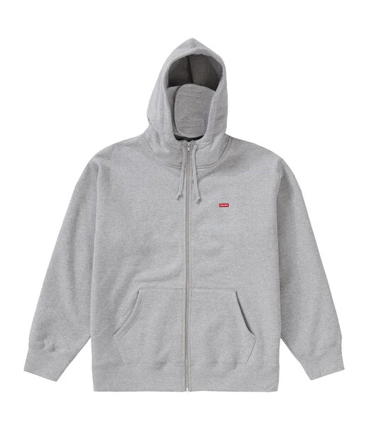 NEUF FW20 Supreme petite boîte logo masque facial zippé sweat à capuche gris bruyère taille moyenne