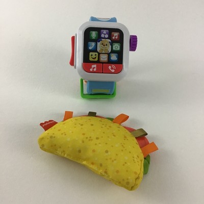 Fisher Price Laugh & Learn Time To Learn Smartwatch Crinkle Taco Baby Toys