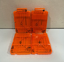 4 Nerf N-strike Elite 6 Round Dart Clips Magazine Orange - See Through