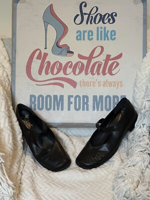 Rieker Black Leather Low Heel Mary Jane Pump Women’s Size EU 42 US 11 EXC 