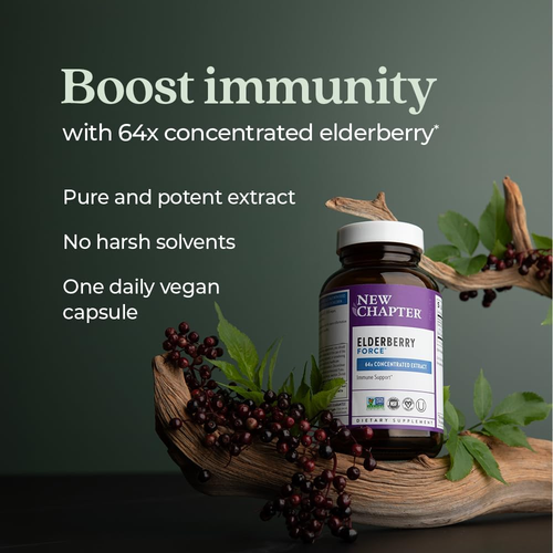Vegan Elderberry Capsules with 64X Concentrated Black Elderberry + Black Curr... - Picture 4 of 12