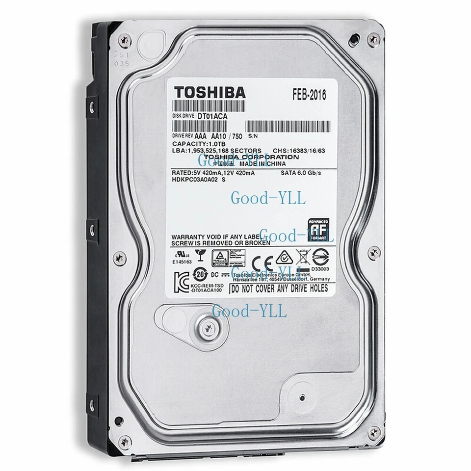 Toshiba DT01ACA100 1TB Internal 7200 RPM 3.5 inch SATA 6 Gb/s Hard Drive - Image 2 of 4