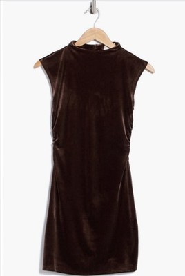 Blu Pepper Mock Neck Sleeveless Velvet Mini Dress | eBay